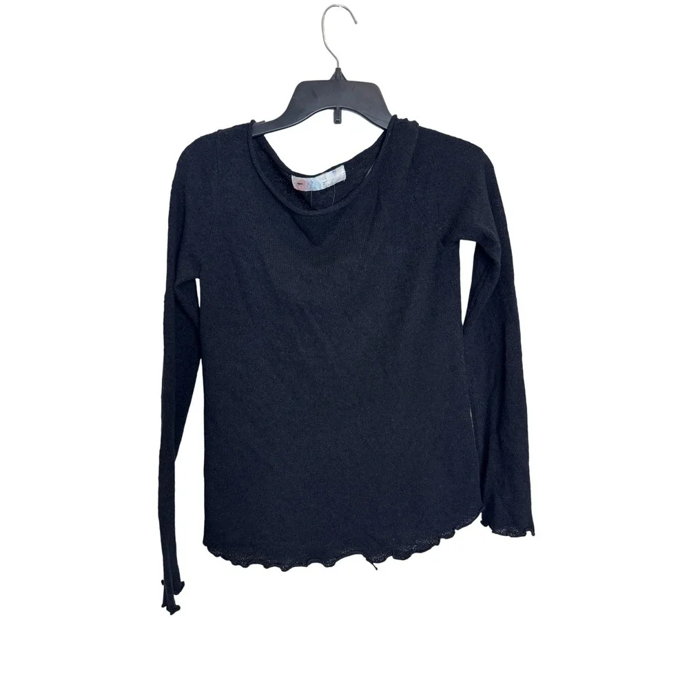 Free People Beach Sweater Womens XS Black Long Sleeve Lightweight‎ Pullover Top
